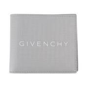 Leren Portemonnee met 4G Print Givenchy , Gray , Heren