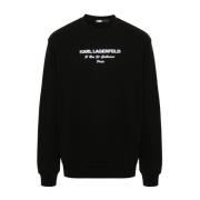 Zwarte Crew Neck Sweater Logo Detail Karl Lagerfeld , Black , Heren