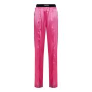 Roze Zijden Satijnen Pyjamabroek Tom Ford , Pink , Dames