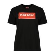 Logo Print Ronde Hals T-shirt Kenzo , Black , Dames