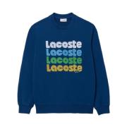 Blauwe Stonewashed Sweatshirt Urban Sporty Style Lacoste , Blue , Here...