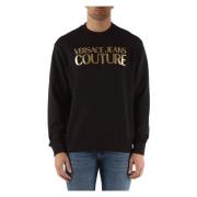 Regular Fit Katoenen Sweatshirt Versace Jeans Couture , Black , Heren