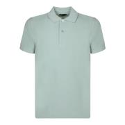 Groene Polo Shirt Geborduurd Ss24 Tom Ford , Green , Heren