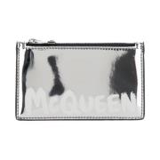 Graffiti Logo Kaarthouder Portemonnee Alexander McQueen , Gray , Heren