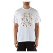Regular Fit Katoen Logo Print T-shirt Versace Jeans Couture , White , ...