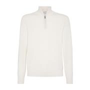 Luxe Sweaters Collectie Brunello Cucinelli , White , Heren
