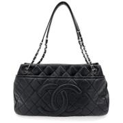 Pre-owned Leather handbags Chanel Vintage , Black , Dames