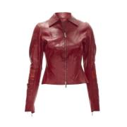 Pre-owned Leather outerwear Gucci Vintage , Red , Dames