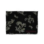 Pre-owned Silk scarves Louis Vuitton Vintage , Black , Dames