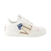 Sneakers van textuurleer met logolinten Valentino Garavani , White , D...