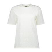 Ronde hals korte mouwen T-shirt Fendi , White , Dames