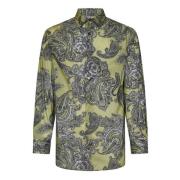 Groene Paisley Print Overhemd met Lange Mouwen Etro , Multicolor , Her...
