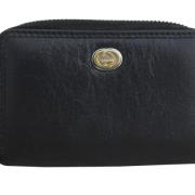 Pre-owned Leather wallets Gucci Vintage , Black , Dames