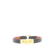 Pre-owned Leather bracelets Hermès Vintage , Black , Dames