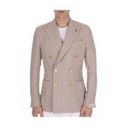 Dubbelrijige blazer met gouden knopen Paoloni , Pink , Heren