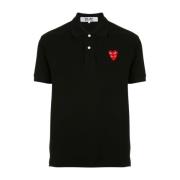 Zwarte Geborduurde Logo Polo Shirt Comme des Garçons Play , Black , He...