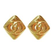 Pre-owned Metal earrings Chanel Vintage , Yellow , Dames