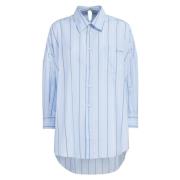 Gestreepte katoenen shirt met lage rug Marni , Blue , Dames