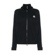 Blauwe Katoenen Rits Sweater Moncler , Blue , Dames