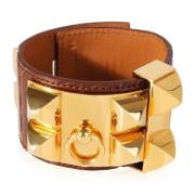 Pre-owned Leather bracelets Hermès Vintage , Brown , Dames