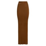 Geribbelde viscose maxi rok Marni , Brown , Dames