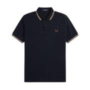 Blauw Dubbel Gestreept Poloshirt Fred Perry , Blue , Heren