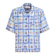 Habotai silk bowling shirt with saraband print Marni , Multicolor , He...