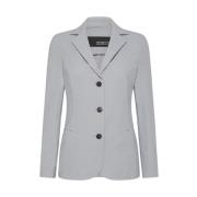 Slim Single-Breasted Blazer RRD , Gray , Dames