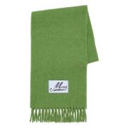 Geborstelde alpaca sjaal met franjes Marni , Green , Heren