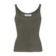 Zijden Geribbelde Groene Top Max Mara , Green , Dames