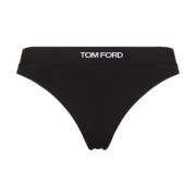 Zwart Logo-Tailleband String Tom Ford , Black , Dames