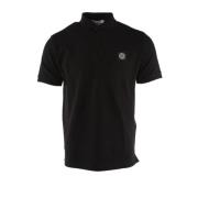 Slim Fit Zwarte Polo Shirt Stone Island , Black , Heren