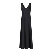 Elegante Satijnen Jurk Zwart Neo Noir , Black , Dames