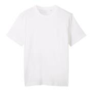 Witte Pique T-shirt Tom Tailor , White , Heren