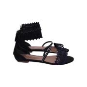 Pre-owned Suede sandals Alaïa Pre-owned , Black , Dames