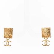 Pre-owned Metal earrings Chanel Vintage , Yellow , Dames