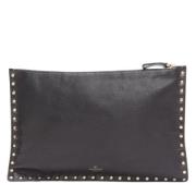 Pre-owned Leather clutches Valentino Vintage , Black , Dames