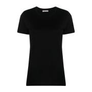 Zwart Logo-Patch T-shirt en Polo Moncler , Black , Dames