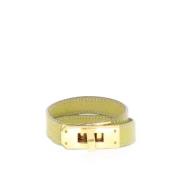 Pre-owned Leather bracelets Hermès Vintage , Yellow , Dames