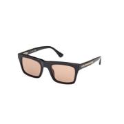 Stijlvolle Zonnebril Zwart Vierkant Glanzend WEB Eyewear , Black , Her...