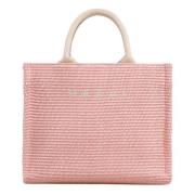 Raffia-effect kleine tote tas Marni , Pink , Dames