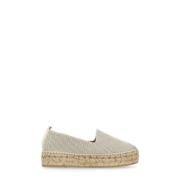 Gouden sneakers met lurex details Espadrilles , Beige , Dames