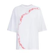 Logo-print Katoenen T-shirt Wit Marni , White , Dames