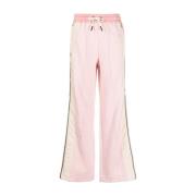 Roze Gestreepte Katoenen Broek Moncler , Pink , Dames