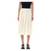 Elegant Pleated Midi Skirt Comme des Garçons , Beige , Dames