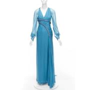Pre-owned Silk dresses Versace Pre-owned , Blue , Dames