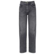 Relaxed Fit Grijs Katoenen Jeans Pinko , Gray , Dames