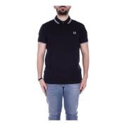 Blauw Logo Front Polo Shirt Fred Perry , Blue , Heren