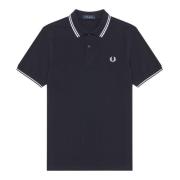 Marino/Blanco Twin Tipped Polo Shirt Fred Perry , Black , Heren