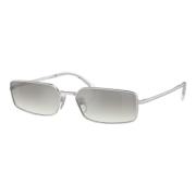 Groene Lens Rechthoekige Zonnebril Prada , Gray , Dames